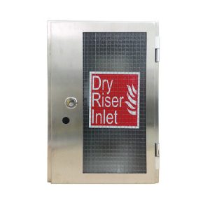 Vertical Surface Mounted Inlet Fire Cabinet - Stainless Steel